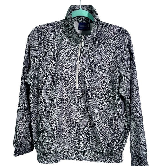 Sunderland of Scotland Tops - Sunderland Women’s Leopard Long Sleeve High Neck Cinched Bottom WindBreaker sz S